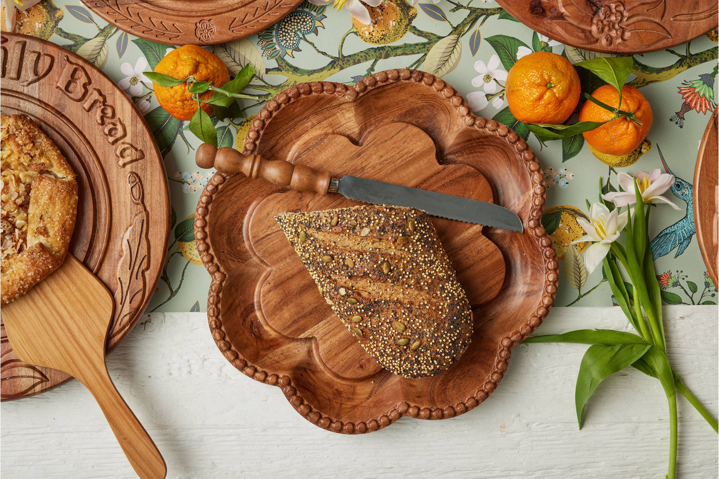 Vintage Scalloped English Bread Board