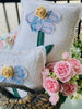 Upcycled Vintage Flower Quilt Pillow Handcrafted Home Decor