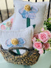 Upcycled Vintage Flower Quilt Pillow Handcrafted Home Decor