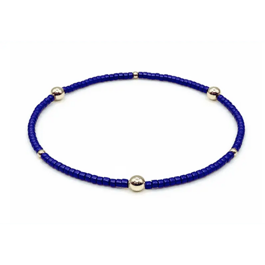 Blue & Gold Game Day Bracelet-Erin Grey
