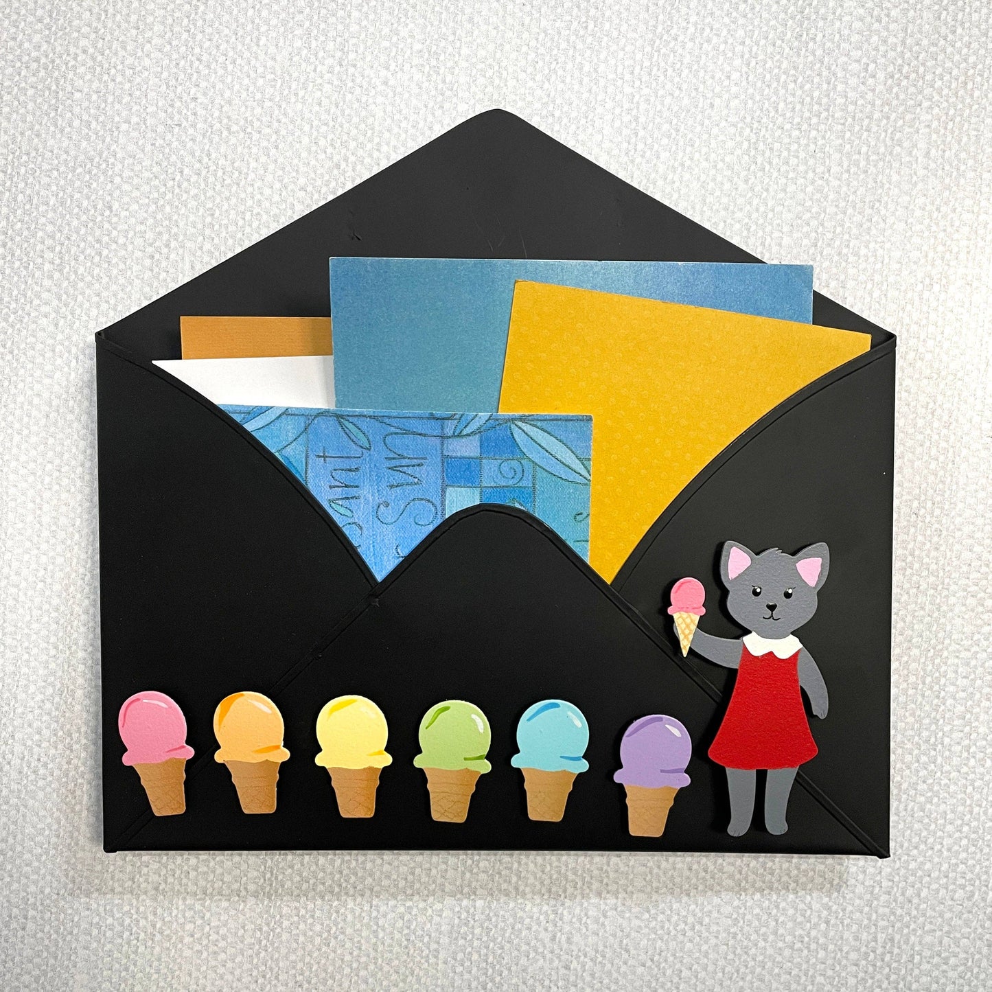 Rainbow Ice Cream Cone Magnets S/6