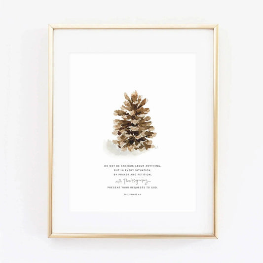 Pinecone Scripture Print