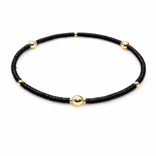 Black & Gold Game Day Bracelet-Erin Grey