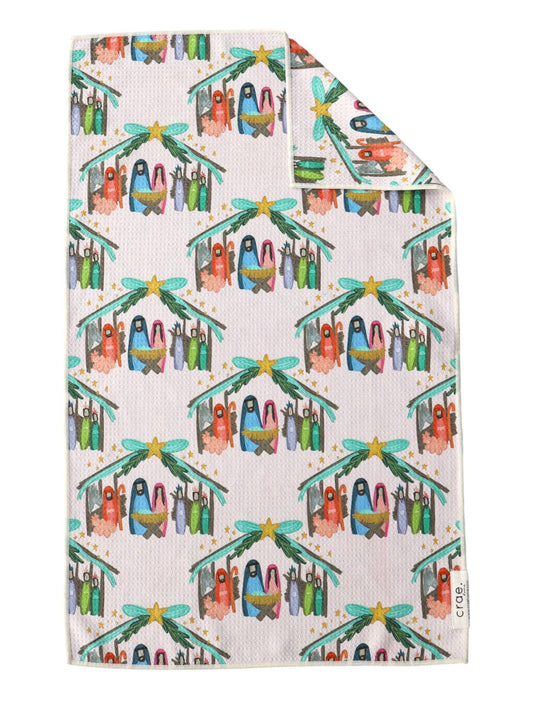Away in a Manger: Double-Sided Hand Towel