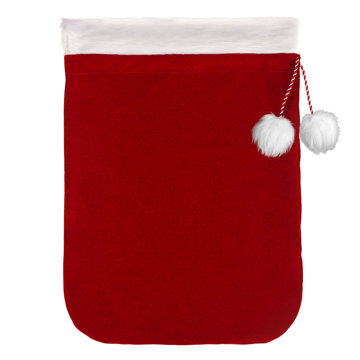 Deluxe Red and White Christmas Santa Bag with Fur Cuff 42-In