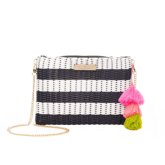 Clutch Large Navy Nautical Lemon Drop Citron