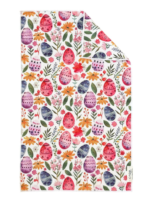 Eggs In Bloom: Double-Sided Hand Towel