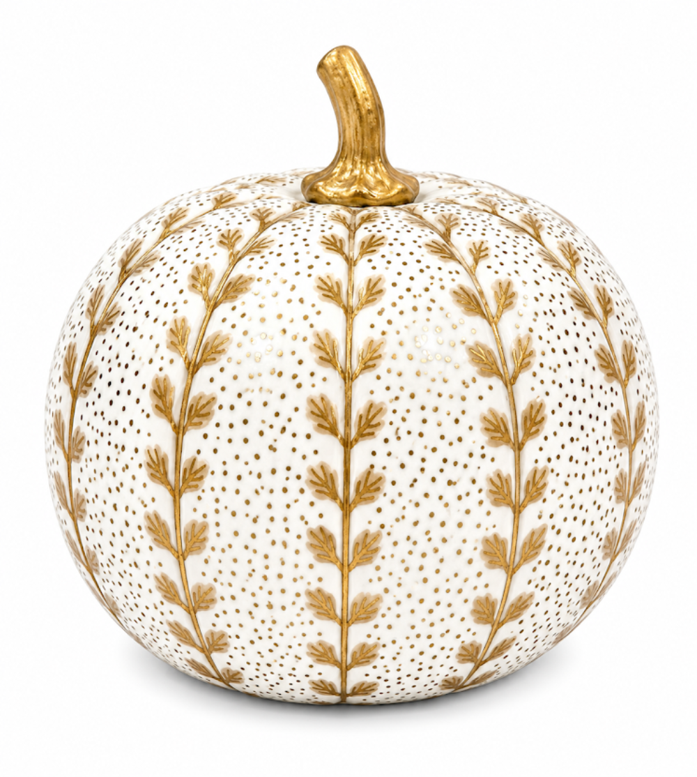 Gold Meadow Sprig Pumpkin: 6"