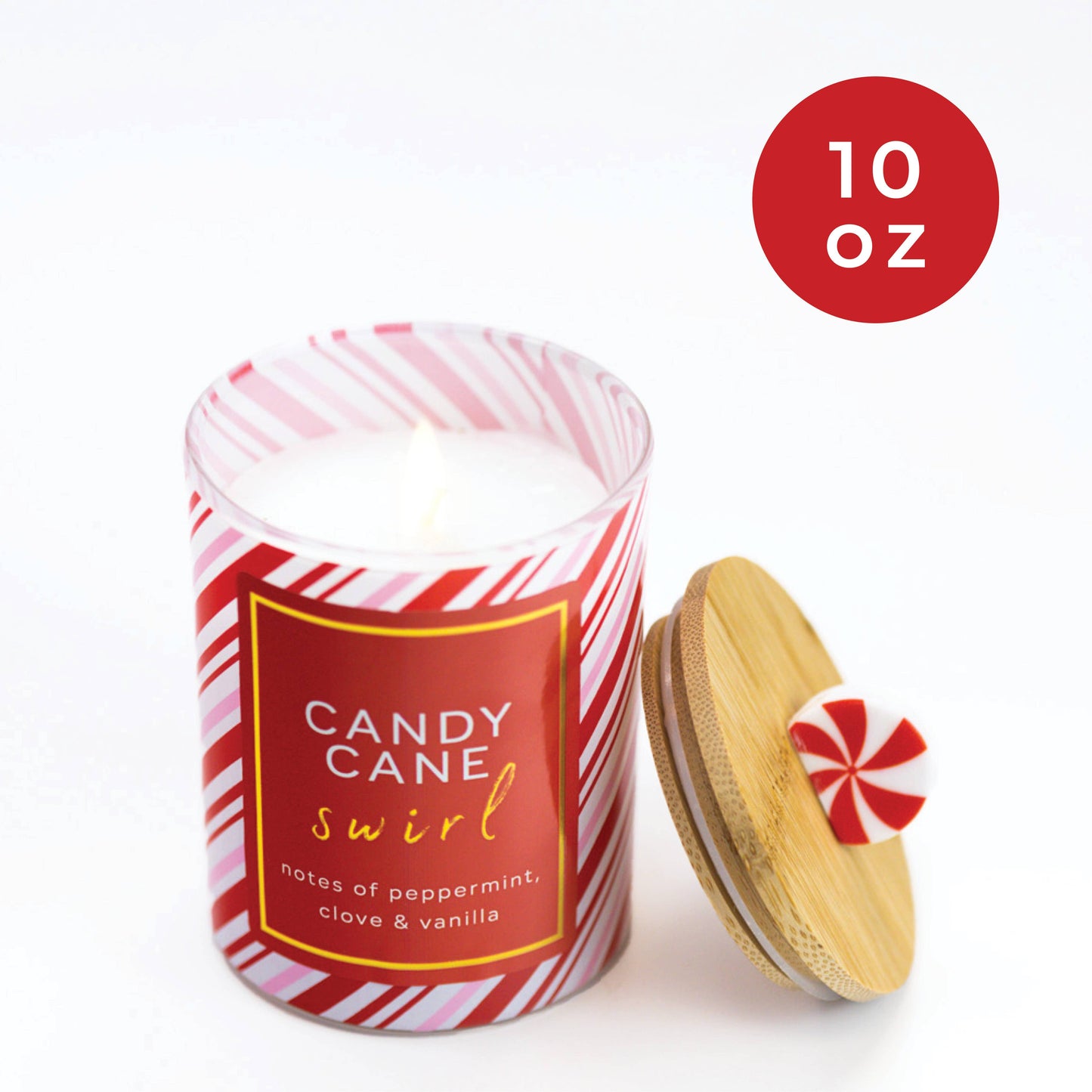 Candy Cane Swirl  Gift Candle