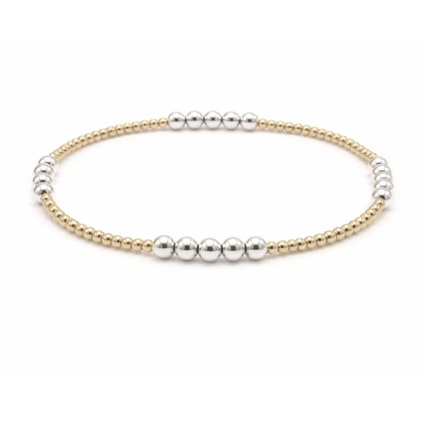 The Hamptons Gold filled with Sterling Beaded Bracelet-Erin Gray