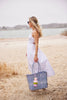 Preppy Tile Navy / White Citron Tote: Large