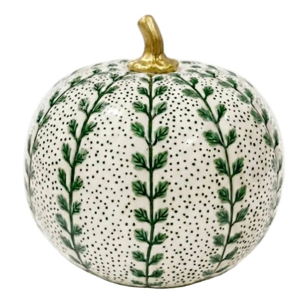Green Meadow Sprig Pumpkin: 6"
