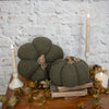 8" DARK GREEN BOUCLE PUMPKIN