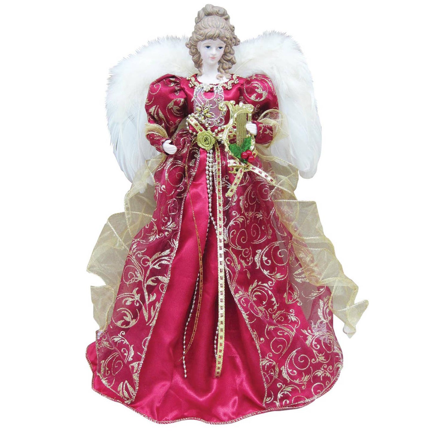 Red Christmas Angel Tree Topper