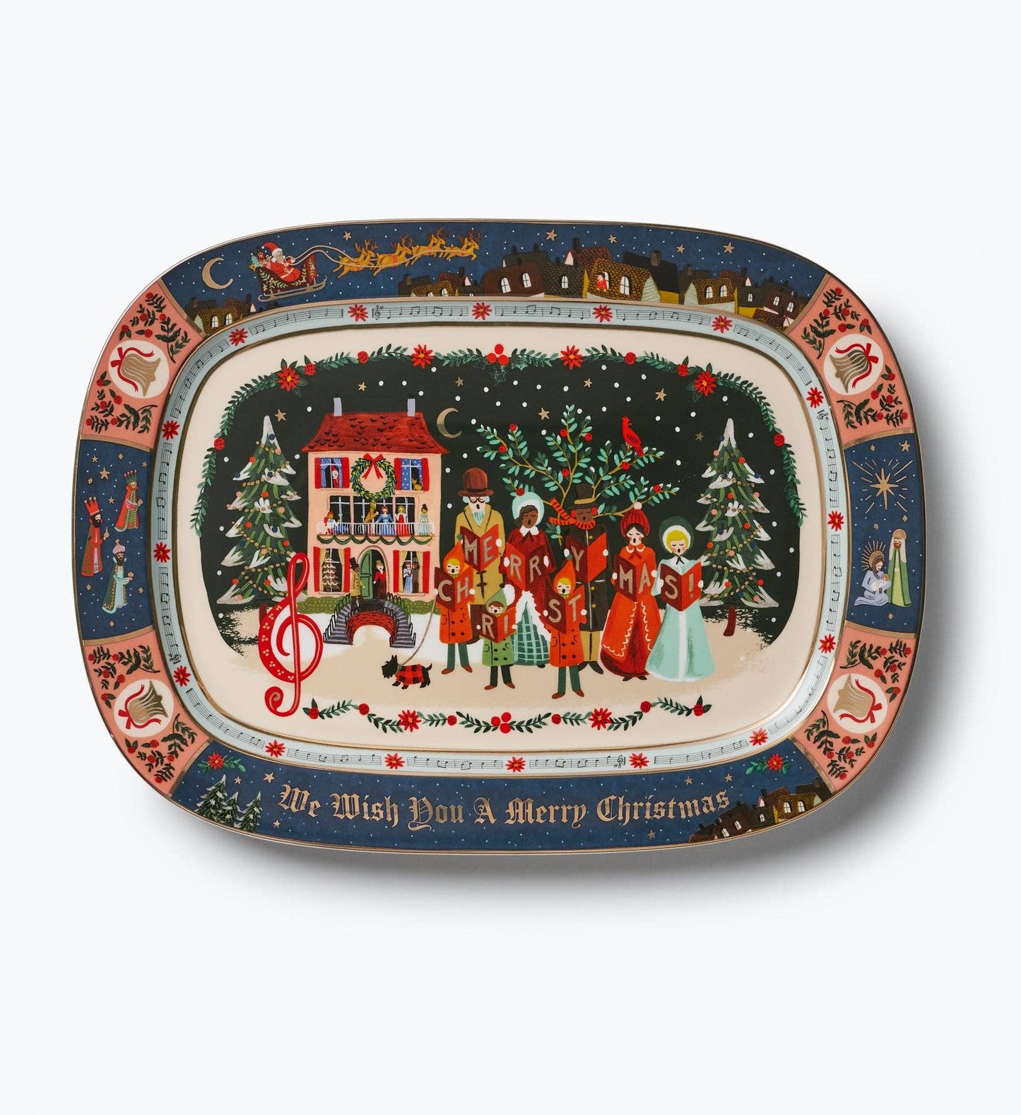 Christmas Carols Large Porcelain Serving Tray