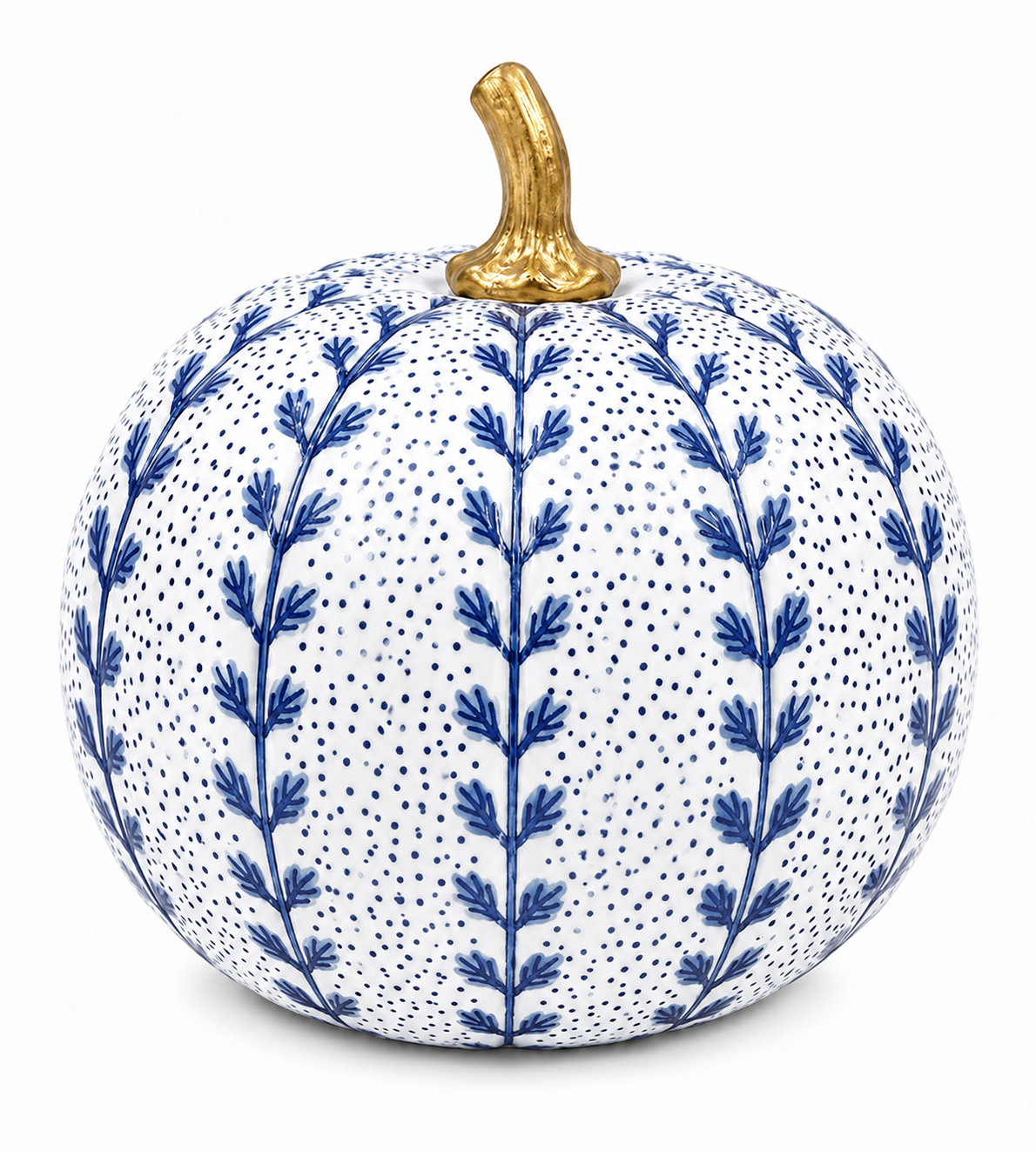 Navy Meadow Sprig Pumpkin: 6"