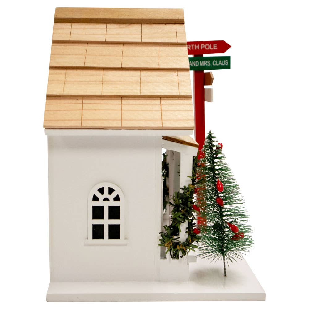 Birdhouse Holiday Sign Post