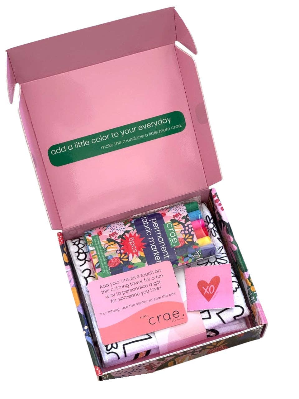 Mother's Day Coloring Gift Box: I'm Lucky To Love You: Single-Sided Hand Towel