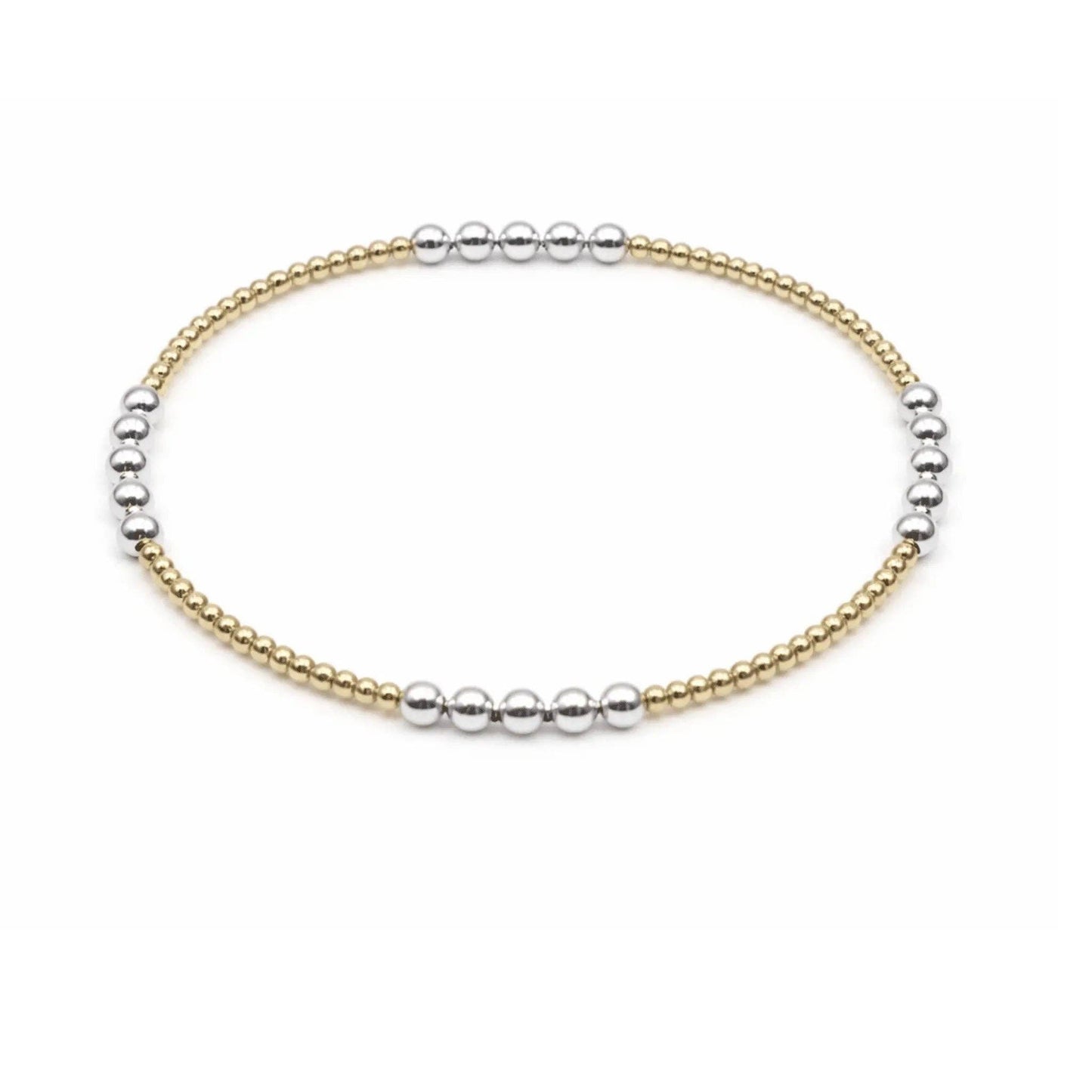 The Hamptons Alloy Gold filled with Sterling Beaded Bracelet-Erin Gray