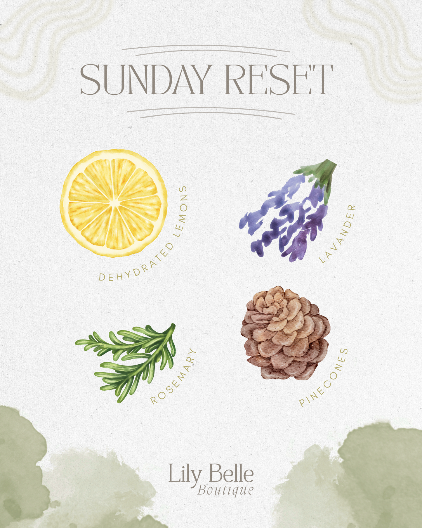 Sunday Reset/Lemon Lavender Rosemary Simmer Potpourri