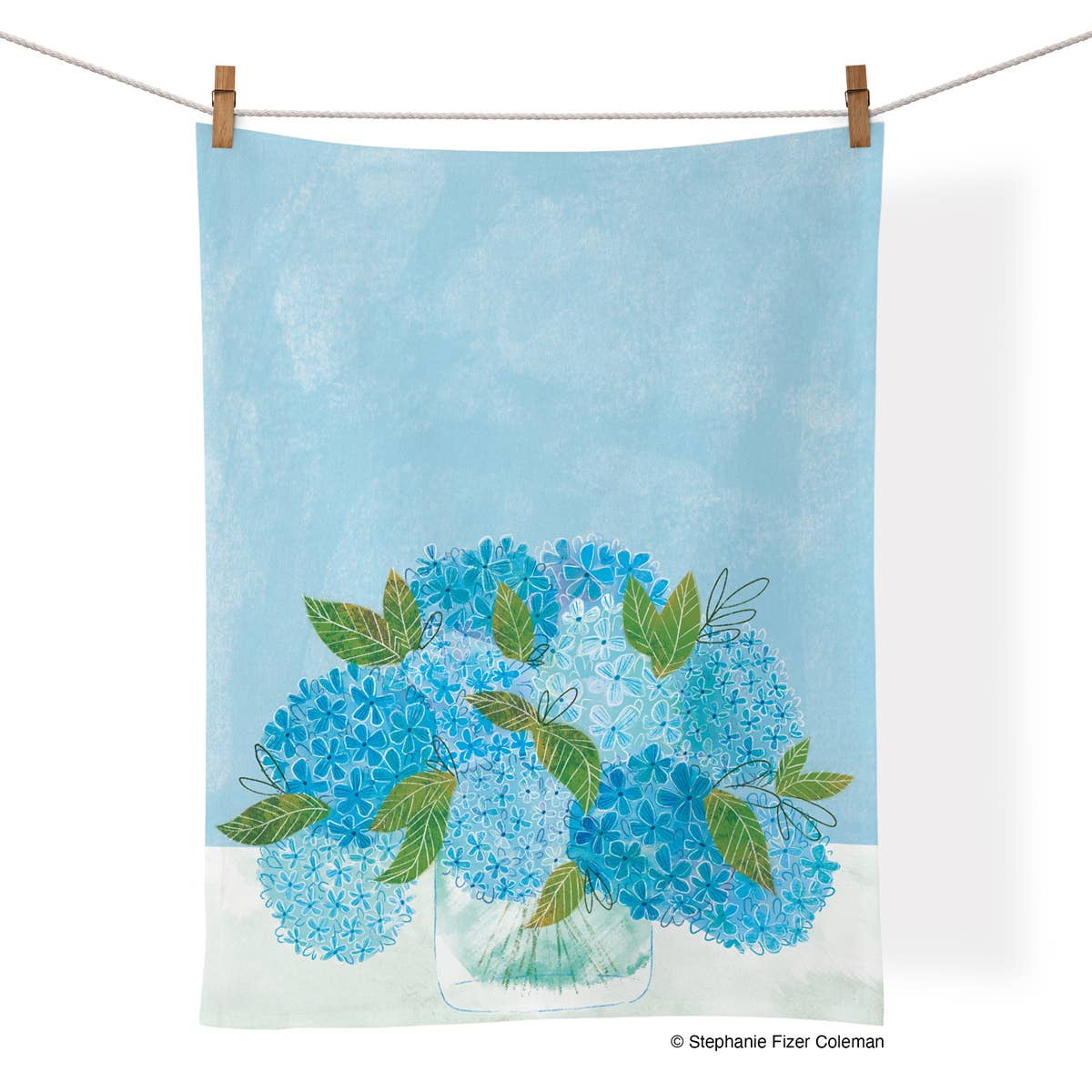 Tea Towel Blue Hydrangeas