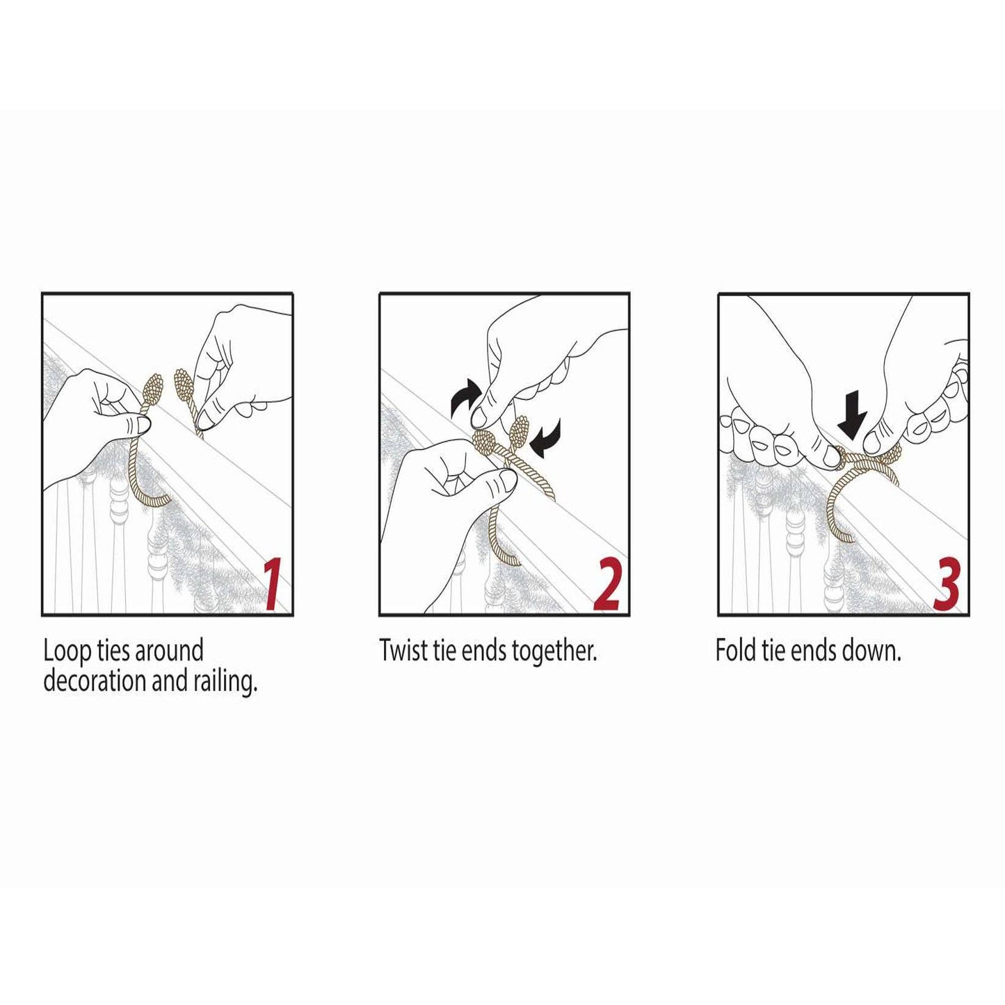 Decorative Twist Ties 6 Pack - Red/Green/White