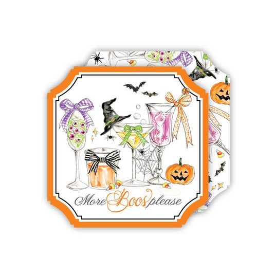 More Boos Please Halloween Cocktails Square Coaster