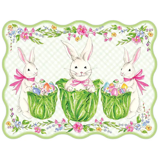 Bunny Trio in Cabbage Posh Placemats