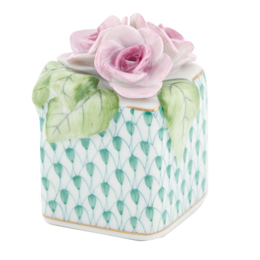 Herend Roses in Green Vase