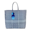 Preppy Tile Navy / White Citron Tote: Large