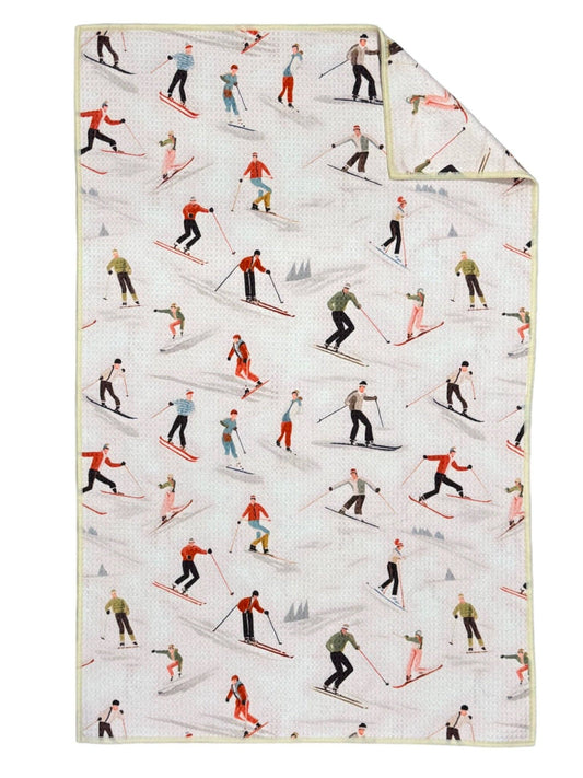 Vintage Skier: Double-Sided Hand Towel