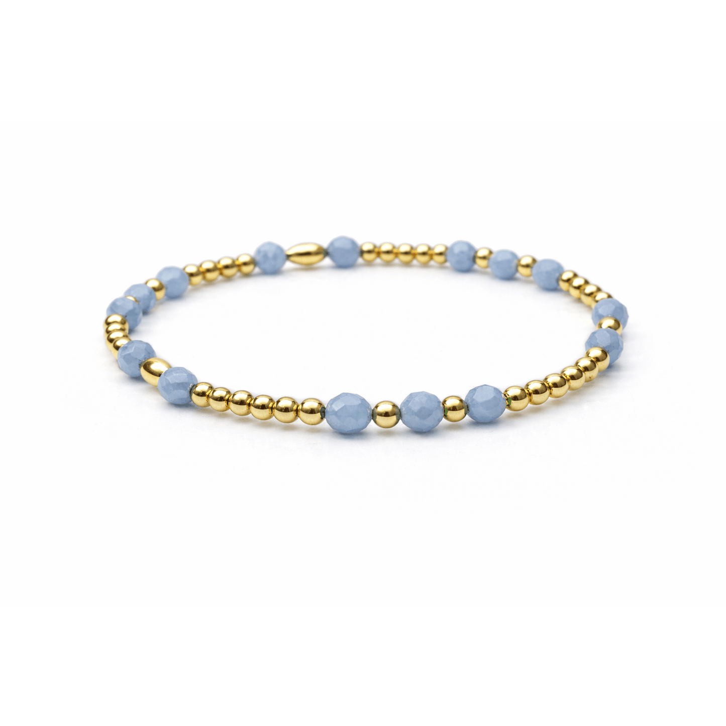 Signature Angelite and Gold Filled Beaded Bracelet -Erin Gray