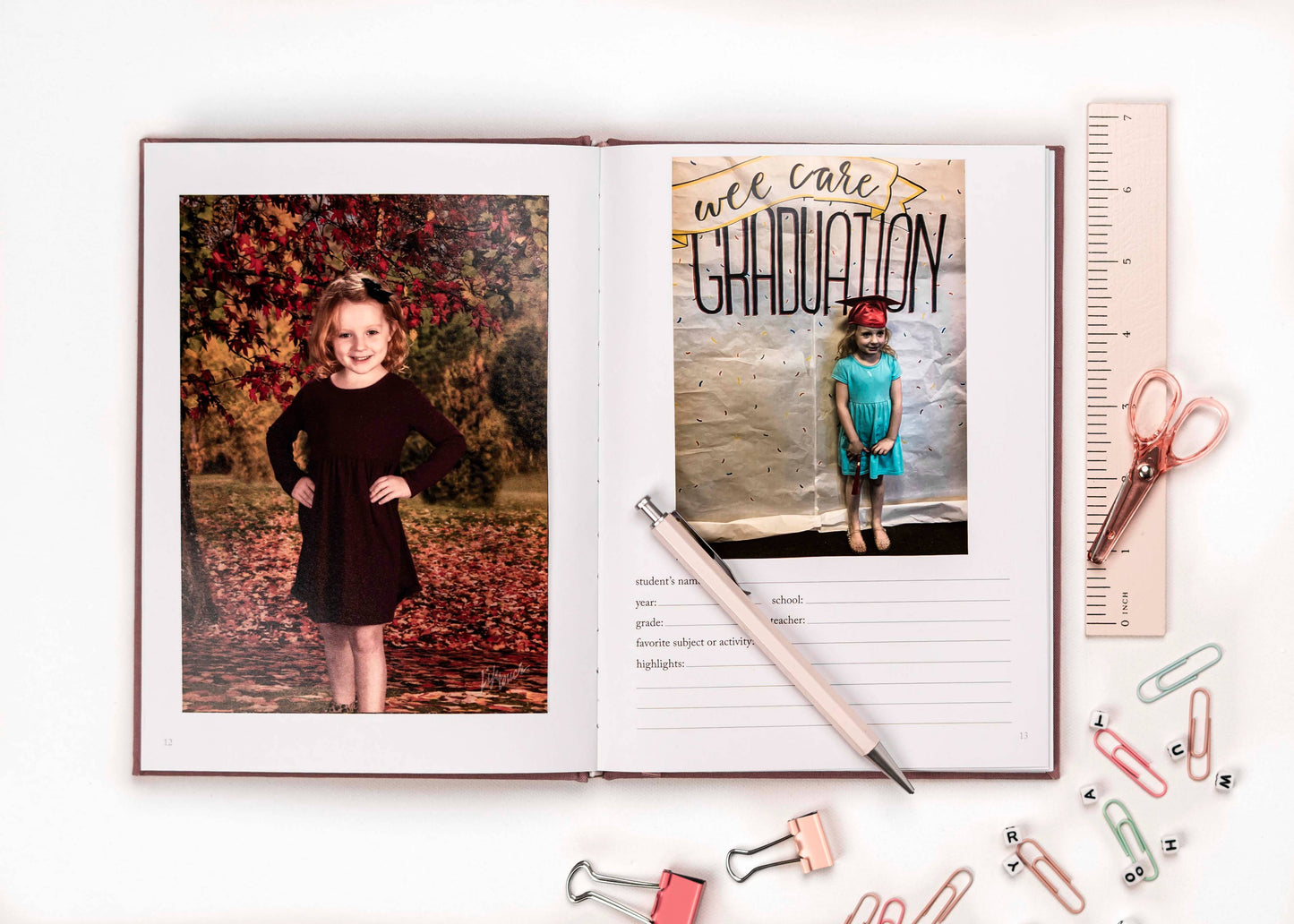 School Memory Book Pink