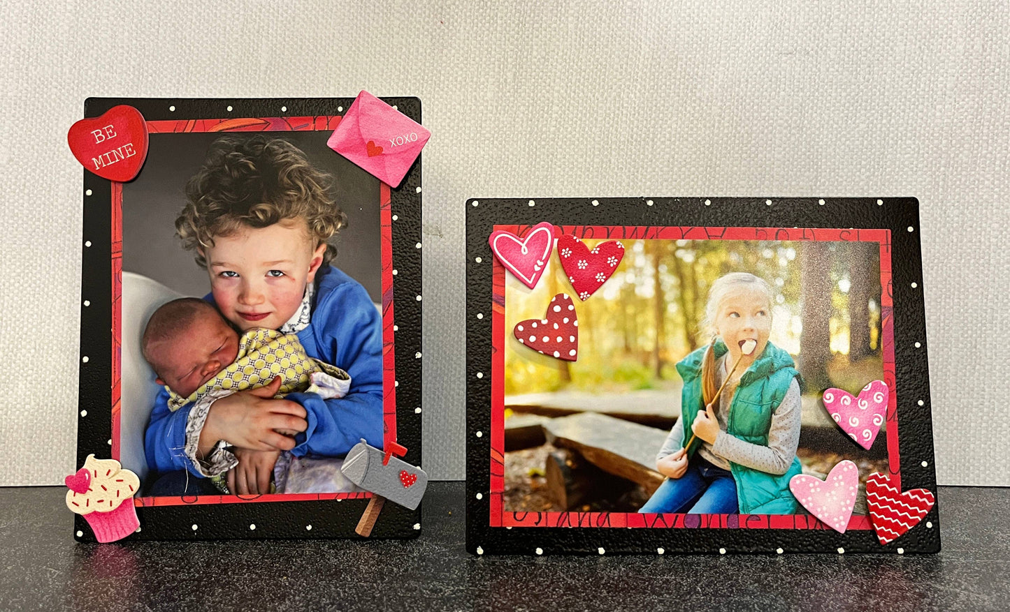 Heart w/ Pattern Magnets S/6 Red/Pink