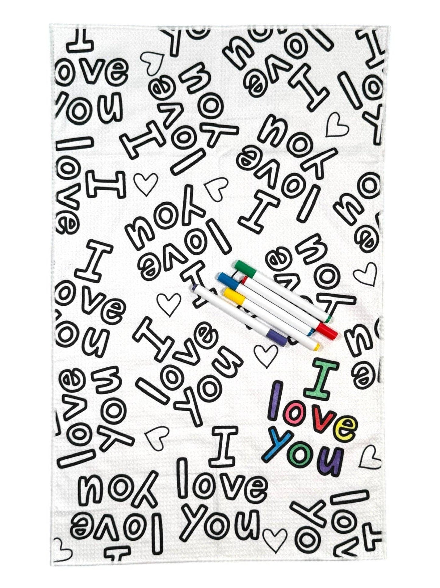Mother's Day Coloring Gift Box: I'm Lucky To Love You: Single-Sided Hand Towel