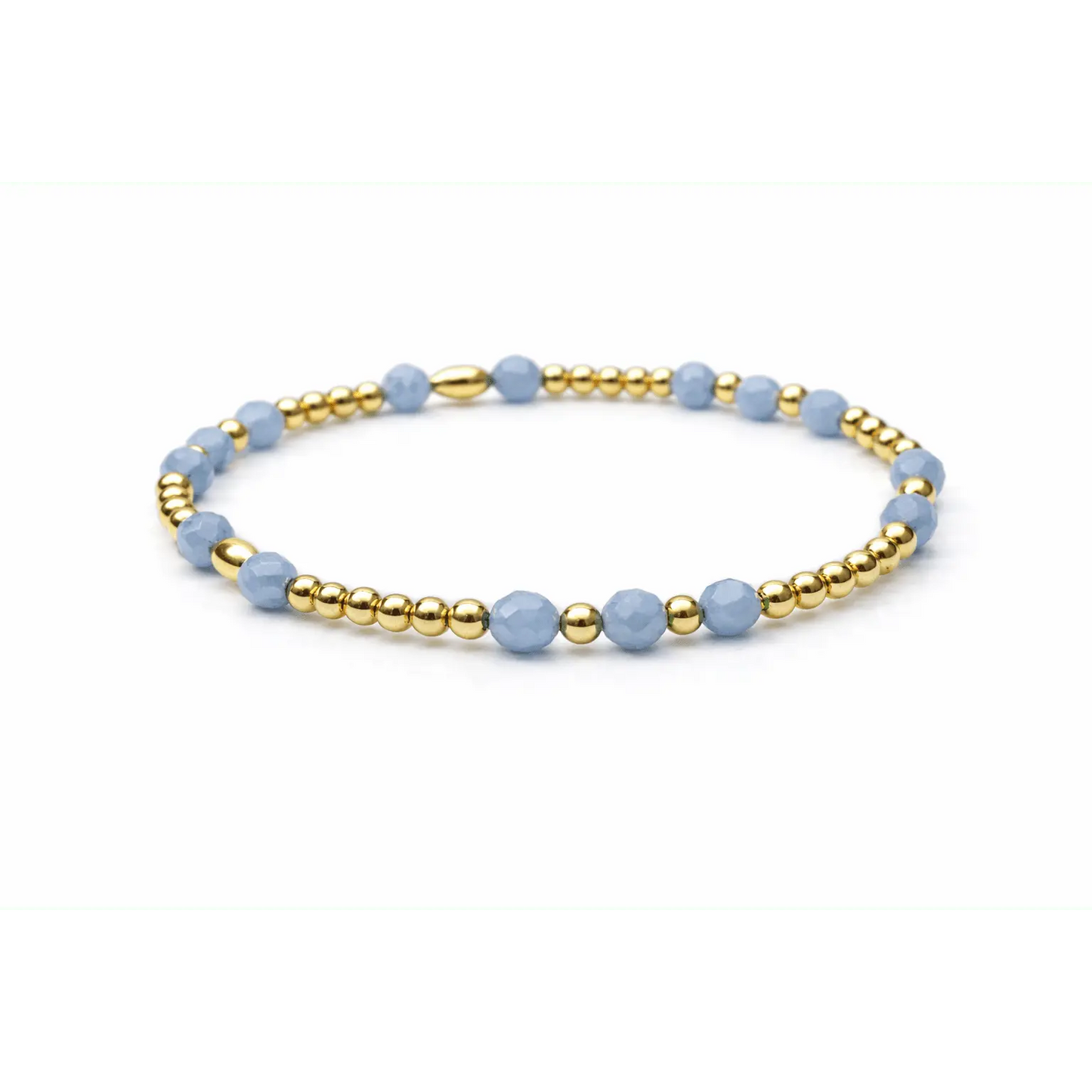 Signature Angelite and Gold Filled Beaded Bracelet -Erin Gray