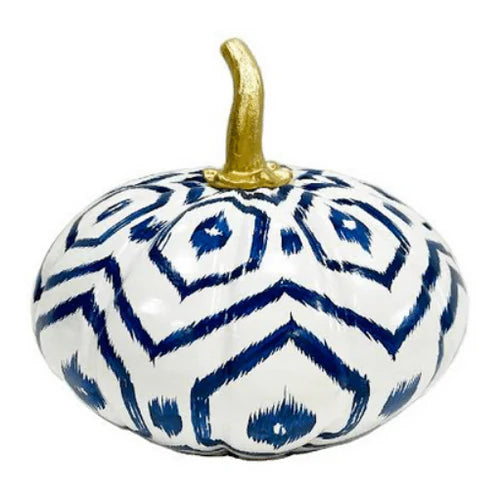 Blue Geometric Pumpkin Medium