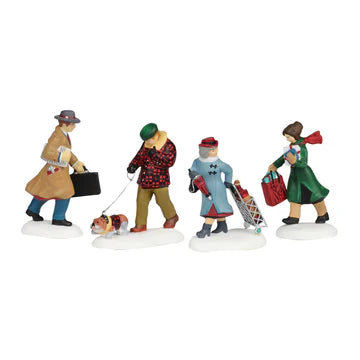 Christmas Village Busy City Sidewalks