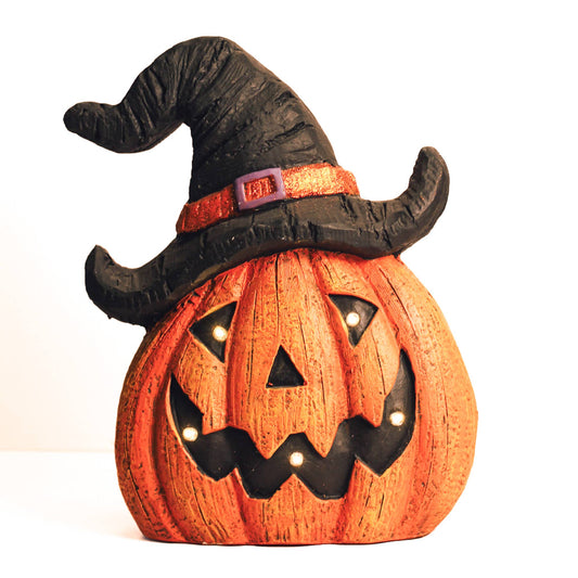Witch Pumpkin with LED Lights