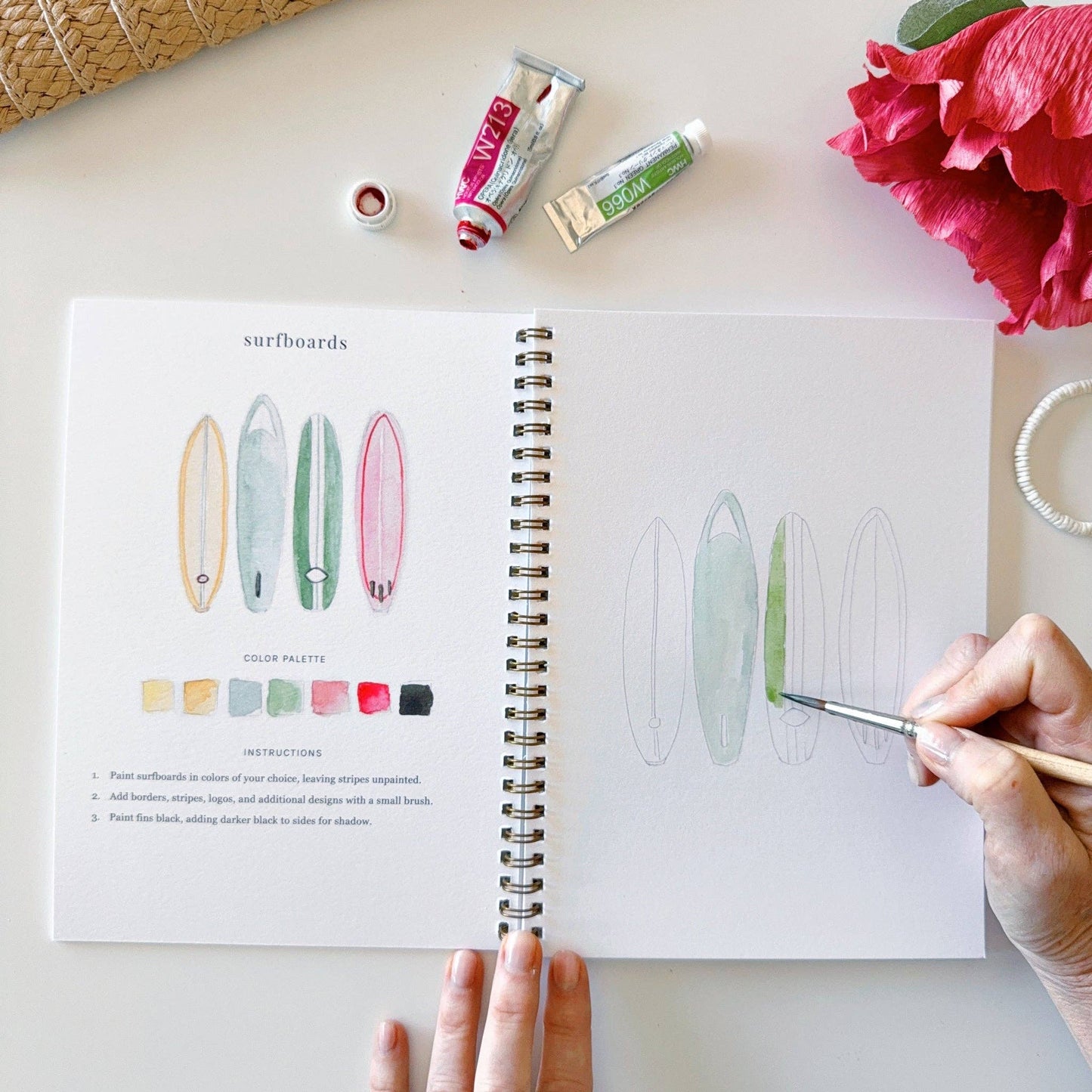 Tropical watercolor workbook