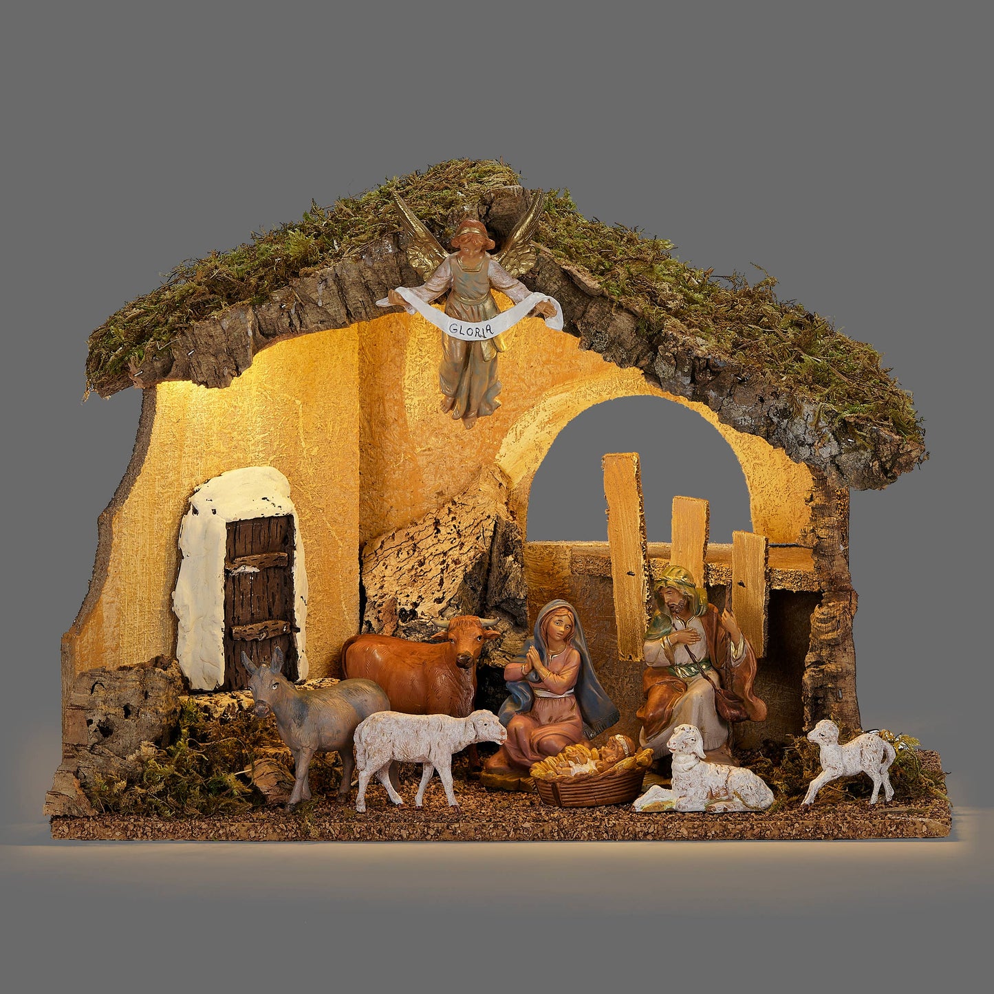 9-Figure Lighted Nativity Set-Fontanini