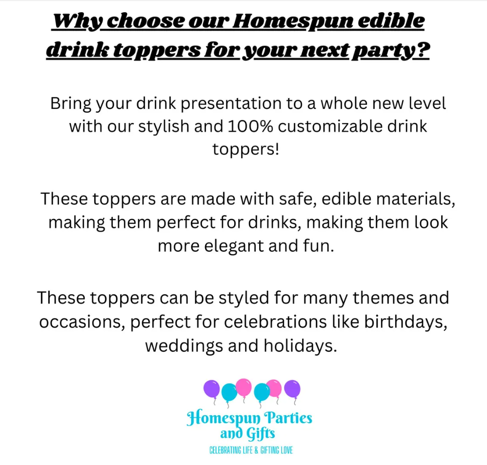 New Years Drink Toppers 1.5"