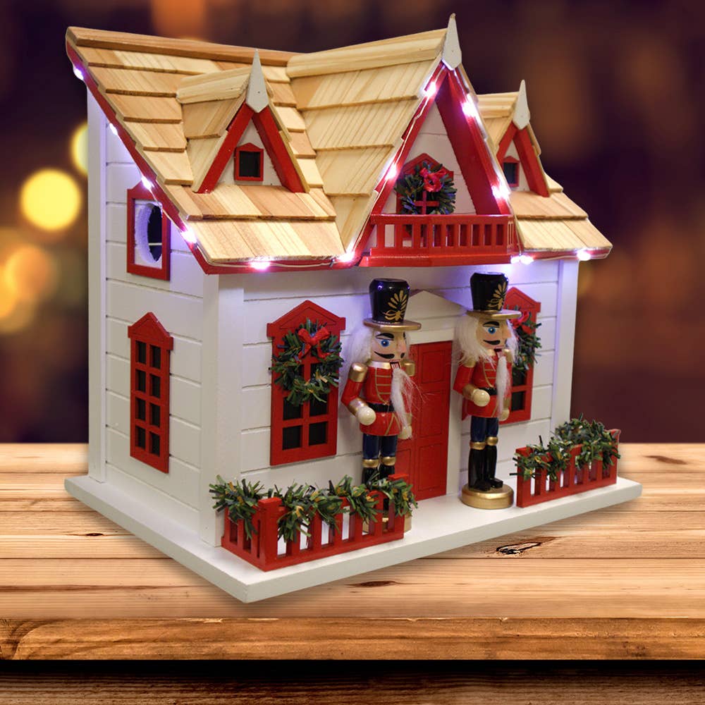 Birdhouse Nutcracker w/LED Lights