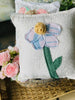 Upcycled Vintage Flower Quilt Pillow Handcrafted Home Decor