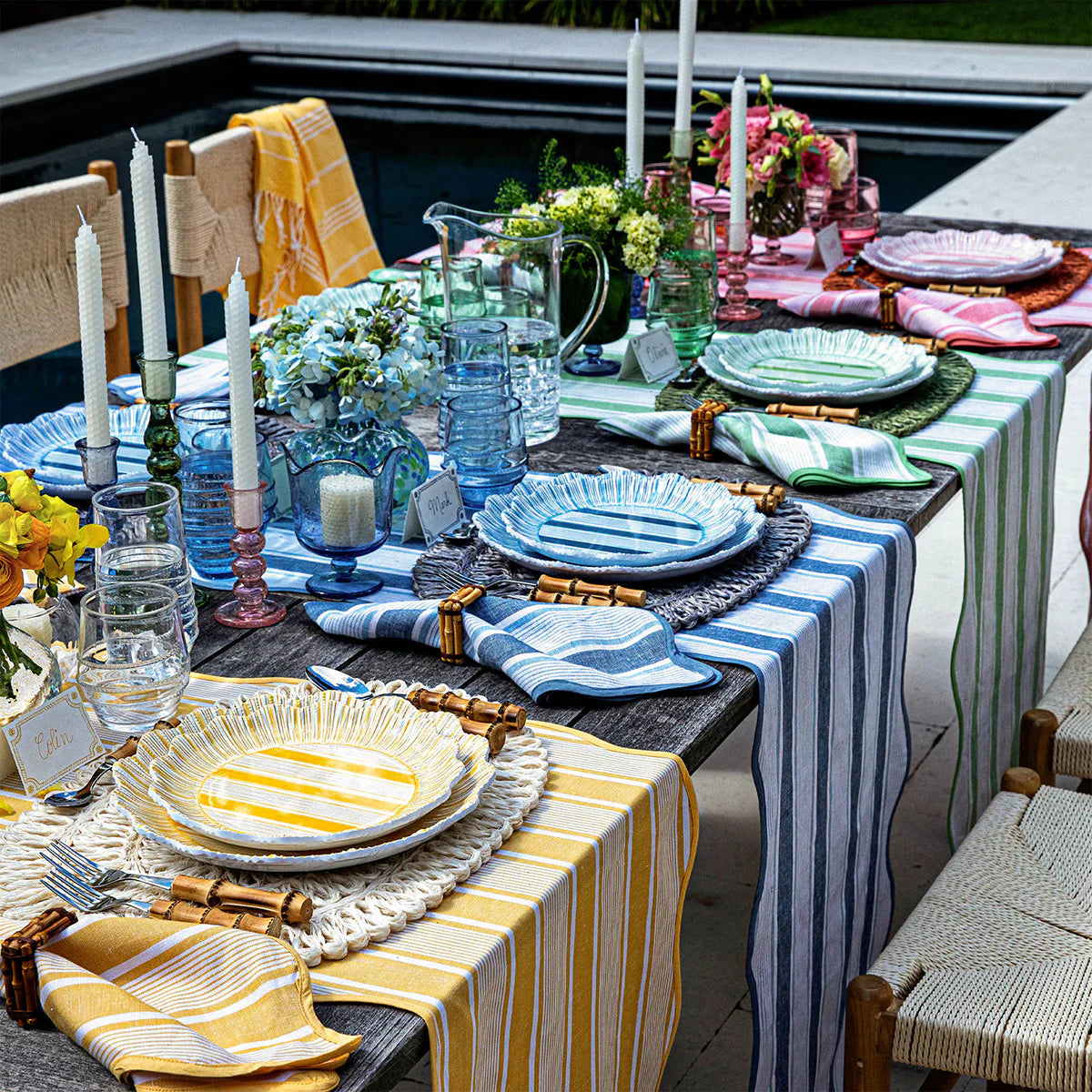 St/4 Melamine Cabana Stripe Salad Plates-Juliska