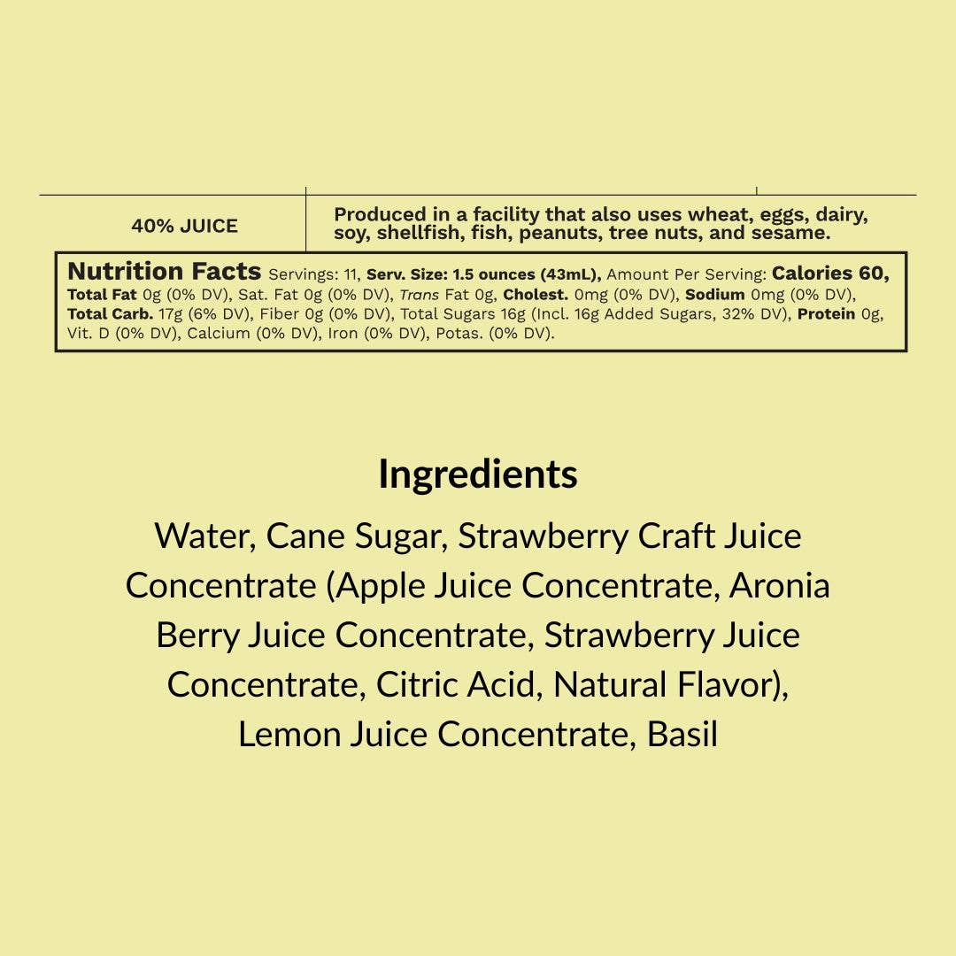 Strawberry & Basil Cocktail and Mocktail Mixer