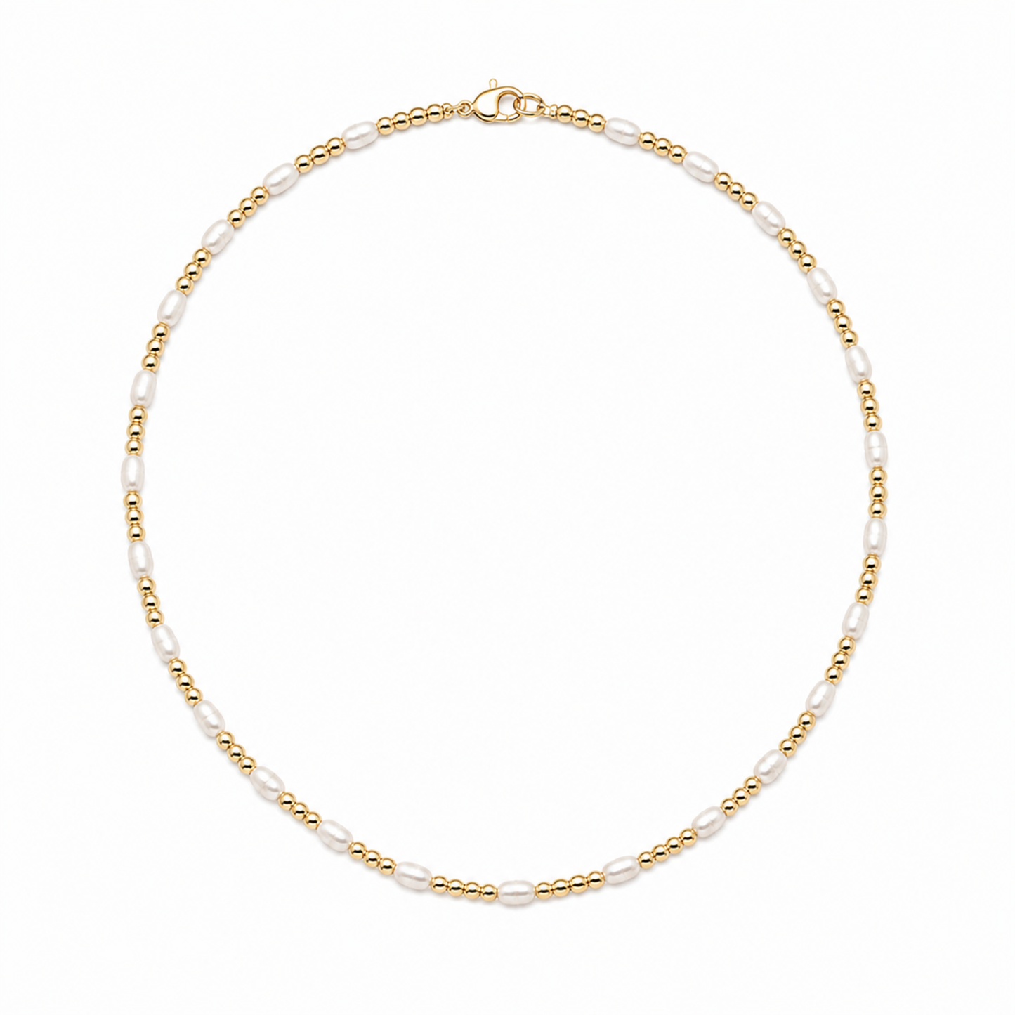 Dainty Pearl  Gold Filled Waterproof Necklace-Erin Grey