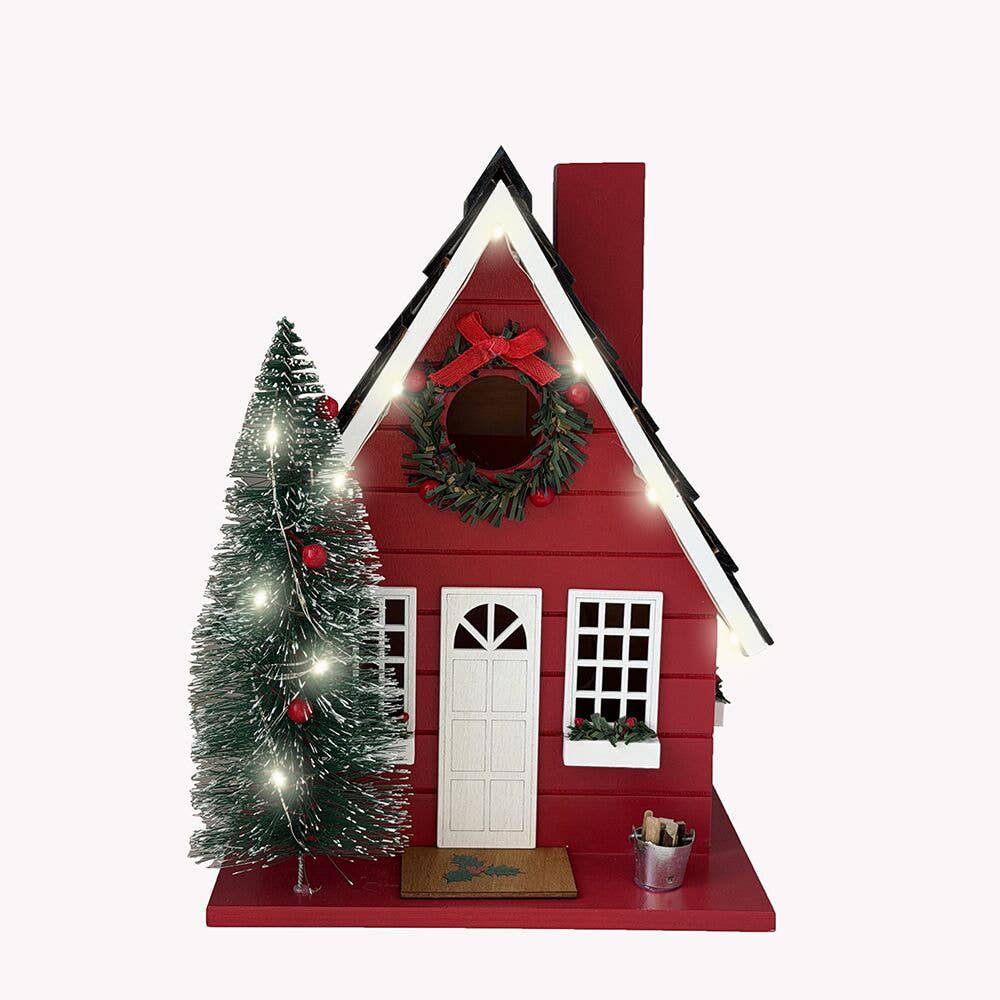 Birdhouse Festive Lodge w/LED Lights