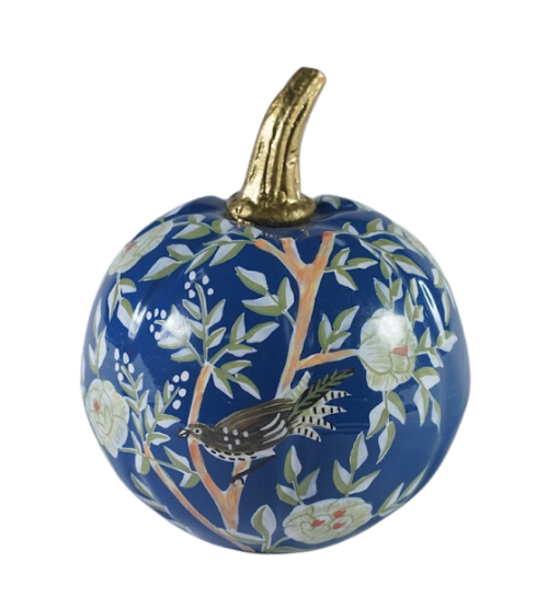 Blue Geometric Pumpkin: Extra Small