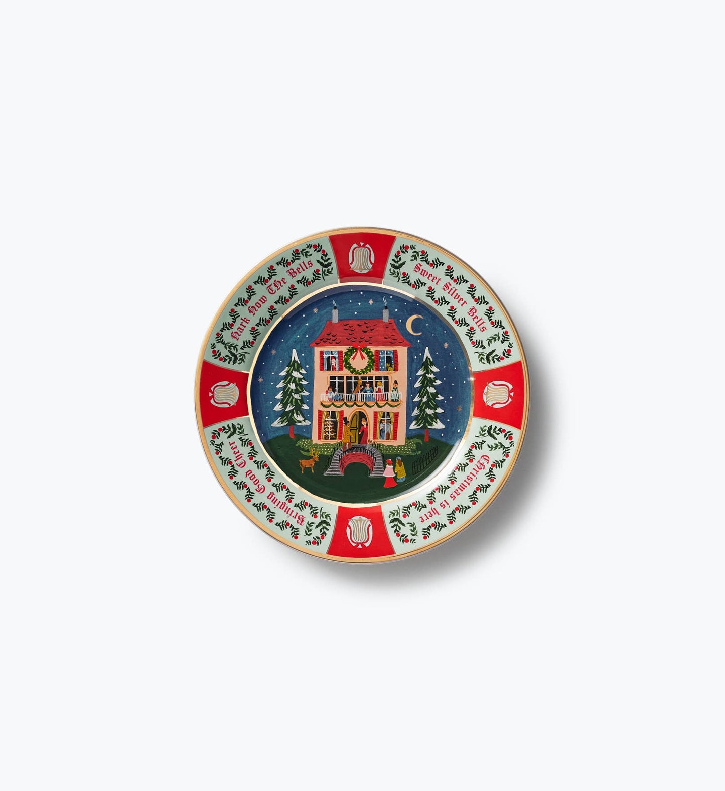 Christmas Carols Porcelain Dessert Plate Set